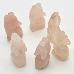Hand Carved Pink Rose Quartz Wolf/Coyote Figurine | 21x11x8mm | Pink - PremiumBead Alternate Image 5