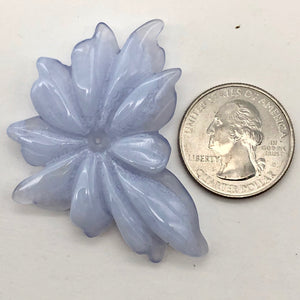 59.5cts Hand Carved Blue Chalcedony Flower Bead | 50x34x6mm | - PremiumBead Alternate Image 5
