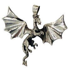 Load image into Gallery viewer, Dragon Sterling Silver Drop/Dangle | 2&quot; Long | Silver | 1 Pendant |
