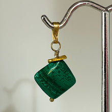 Load image into Gallery viewer, Malachite 8mm 14K Gold Filled Drop/Dangle | 1&quot; Long | Green | 1 Pendant |
