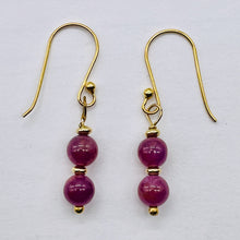 Load image into Gallery viewer, Sapphire 14K Rose Gold Filled Drop Earrings | 1 1/2&quot; Long | Purple | 1 Pair |

