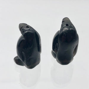March of The Penguins 2 Carved Obsidian Beads | 21.5x12.5x11mm | Black - PremiumBead Alternate Image 7