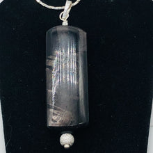 Load image into Gallery viewer, Hypersthene, Flat Rounded Rectangle Dangle Pendant| 2 1/2 &#39; Long | Black/Silver|
