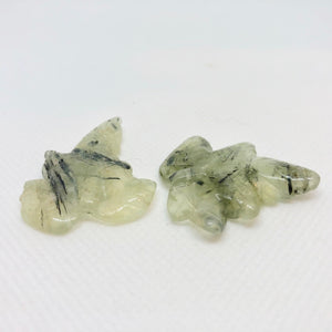 Carved 2 Green W/Dendrites Prehnite Leaf Beads 10532E - PremiumBead Alternate Image 3