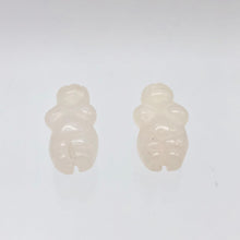 Load image into Gallery viewer, 2 Carved Rose Quartz Goddess of Willendorf Beads | 20x9x7mm | Pink - PremiumBead Alternate Image 2
