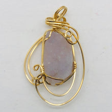 Load image into Gallery viewer, Druzy Agate 14K Gold Filled Wire Wrap Pendant | 1 1/2&quot; Long | Light Pink | 1 |

