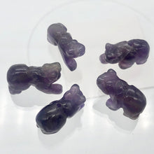 Load image into Gallery viewer, Hand-Carved Natural Amethyst Bear Bead Figurine | 13x18x7mm | Purple - PremiumBead Alternate Image 3
