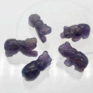 Hand-Carved Natural Amethyst Bear Bead Figurine | 13x18x7mm | Purple - PremiumBead Alternate Image 3