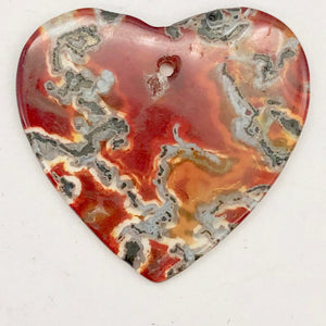 Limbcast Agate Heart Bead | 27x29x2mm | Orange/Green/Clear | Heart | 1 Bead | - PremiumBead Primary Image 1