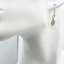 Load image into Gallery viewer, Faceted Tahitian MoP Shell 14K Gold Filled Earrings with Gold Bead |1 Inch Drop|
