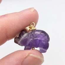 Load image into Gallery viewer, Piggie! Hand Carved Purple Amethyst Pig and 14K Gold Filled Pendant 509274DAMG - PremiumBead Alternate Image 3

