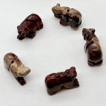 Load image into Gallery viewer, Brecciated Jasper Hand Carved Bear Figurine | 13x18x9mm | Red - PremiumBead Alternate Image 2
