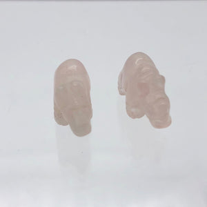 2 Rose Quartz Hand Carved Rhinoceros Beads, 21x13x10mm, Pink 009275RQ | 21x13x10mm | Pink - PremiumBead Alternate Image 4