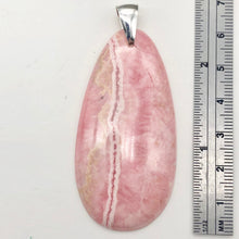 Load image into Gallery viewer, 1 Natural Lacy Pink Rhodochrosite 60x30mm Sterling Silver Pendant
