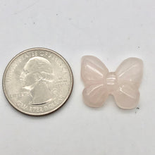 Load image into Gallery viewer, Flutter 2 Carved Rose Quartz Butterfly Beads | 21x17x5mm | Pink - PremiumBead Alternate Image 3
