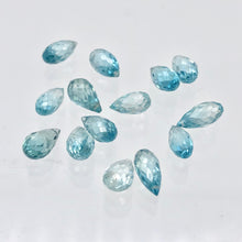 Load image into Gallery viewer, Pair (2) Rare Natural Blue Zircon Faceted 9x4.5-8.2x4mm Briolette Beads 5095C - PremiumBead Alternate Image 8
