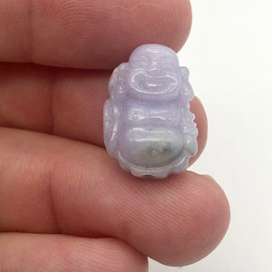 22cts Hand Carved Buddha Lavender Jade Pendant Bead | 21x14x9.5mm | Lavender - PremiumBead Alternate Image 7