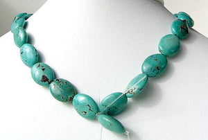 Natural Blue-Green Turquoise Oval Bead Strand - PremiumBead Alternate Image 2