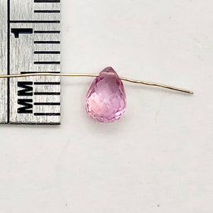 AAA Natural Brilliant Pink Sapphire .72cts Briolette Bead | 6x4mm |.72ct | Pink|