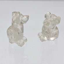 Load image into Gallery viewer, Fluttering Clear Quartz Dog Figurine/Worry Stone | 20x12x10mm | Clear - PremiumBead Alternate Image 8
