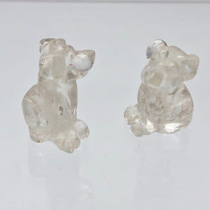 Fluttering Clear Quartz Dog Figurine/Worry Stone | 20x12x10mm | Clear - PremiumBead Alternate Image 8