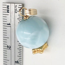 Load image into Gallery viewer, Larimar 14K Gold Filled Round | 1&quot; Long | Blue | 1 Pendant
