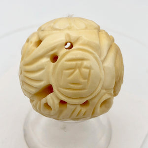 Chinese Zodiac Year of the Rooster Waterbuffalo Bone Bead | 30mm| Cream| 1 Bead| - PremiumBead Alternate Image 4