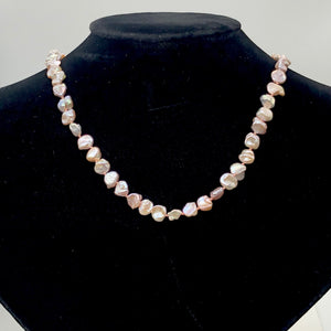Ballerina Pink Rose Petal Keishi 18" Pearl Necklace with 14k gf pearl clasp.