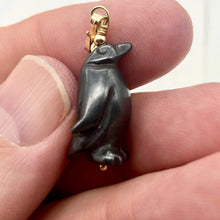 Load image into Gallery viewer, March of The Penguins Hematite Carved Bead &amp; 14Kgf Pendant| 1 3/8&quot; Long| Bronze| - PremiumBead Alternate Image 3
