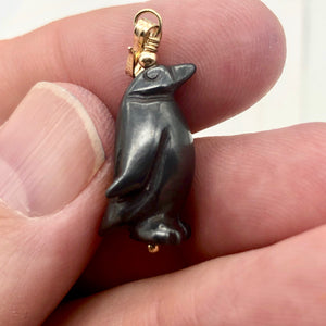 March of The Penguins Hematite Carved Bead & 14Kgf Pendant| 1 3/8" Long| Bronze| - PremiumBead Alternate Image 3