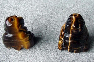 Namaste 2 Hand Carved Tiger's Eye Buddha Beads | 18.5x16x9.5mm | Golden Brown - PremiumBead Alternate Image 3