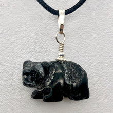 Load image into Gallery viewer, Adorable! Carved Onyx Panda Bear Silver Pendant | 19x14x10mm (Panda) 4mm (Bail Opening) | Black - PremiumBead Alternate Image 3
