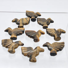 Load image into Gallery viewer, Lovely Hand Carved Tiger&#39;s Eye Dove Bird Figurine | 25.5x18x7 | Golden - PremiumBead Alternate Image 4
