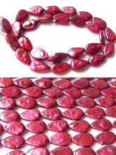 Load image into Gallery viewer, Raspberry FW Teardrop Coin Pearl Strand 108892 - PremiumBead Alternate Image 3
