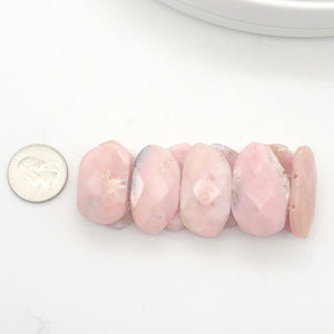 Pin Cushion Faceted Peruvian Opal Stretchy Bracelet |6.5 to 7.5"| Pink |9 beads| - PremiumBead Alternate Image 2