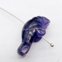 Load image into Gallery viewer, Grace Carved Amethyst Manatee Bead Figurine | 27x10x12mm | Purple - PremiumBead Alternate Image 6
