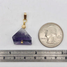 Load image into Gallery viewer, Amethyst Pyramid Pendant Necklace | Semi Precious Stone Jewelry | 14k Pendant - PremiumBead Alternate Image 4
