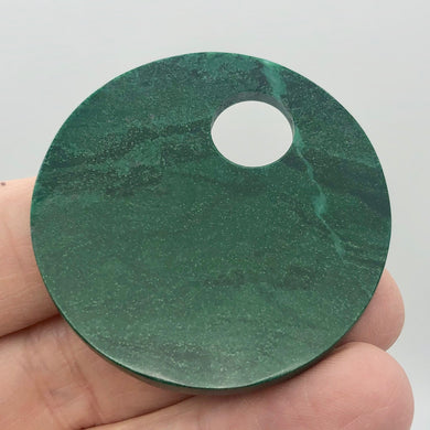 Green African Jade 50mm Pi Circle Pendant Bead - PremiumBead Primary Image 1