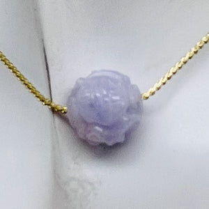 Jade AAA Carved Round Bead | 12mm | Lavender | 1 Bead