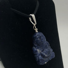 Load image into Gallery viewer, Namaste Hand Carved Sodalite Buddha and Sterling Silver Pendant, 1.5&quot; Long - PremiumBead Alternate Image 10
