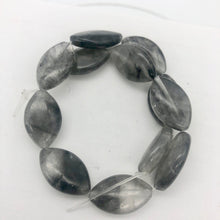 Load image into Gallery viewer, Misty Grey Tourmalated Quartz Bead 8&quot; Strand |20mm | Grey | Flat Oval | 12 Bds| - PremiumBead Alternate Image 2
