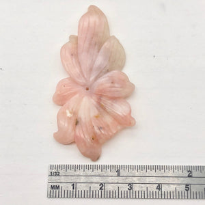Hand Carved Amazing Pink Peruvian Opal Flower Pendant Bead | 51x31x4mm| 35cts | - PremiumBead Alternate Image 6