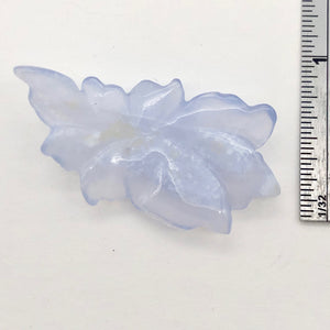23.8cts Exquisitely Hand Carved Blue Chalcedony Flower Pendant Bead - PremiumBead Primary Image 1