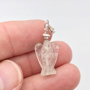 On the Wings of Angels Quartz Sterling Silver 1.5" Long Pendant 509284QZS - PremiumBead Alternate Image 2