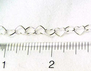 Solid Sterling Silver 5mm Heart Chain 6 inches 9197 - PremiumBead Alternate Image 2