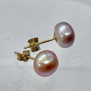 Fresh Water Pearl 14K Gold Stud Earrings | 1/4 inch | Lavender | 1 Pair |