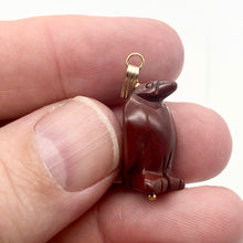 Load image into Gallery viewer, March of The Penguins Jasper Carved Bead &amp; 14Kgf Pendant| 1 3/8&quot; Long| Red | - PremiumBead Alternate Image 6
