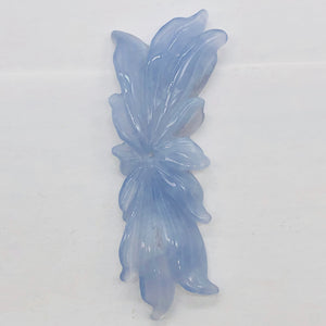 106cts Exquistely Hand Carved Blue Chalcedony Flower Bead 009850H