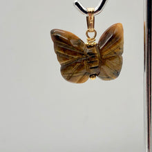 Load image into Gallery viewer, Tiger Eye Butterfly Pendant Necklace|Semi Precious Stone Jewelry |14k gf Pendant - PremiumBead Alternate Image 6
