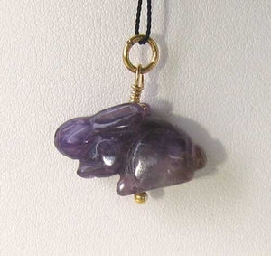 Amethyst Bunny Rabbit Pendant Necklace|Semi Precious Stone Jewelry|14k Pendant - PremiumBead Alternate Image 9
